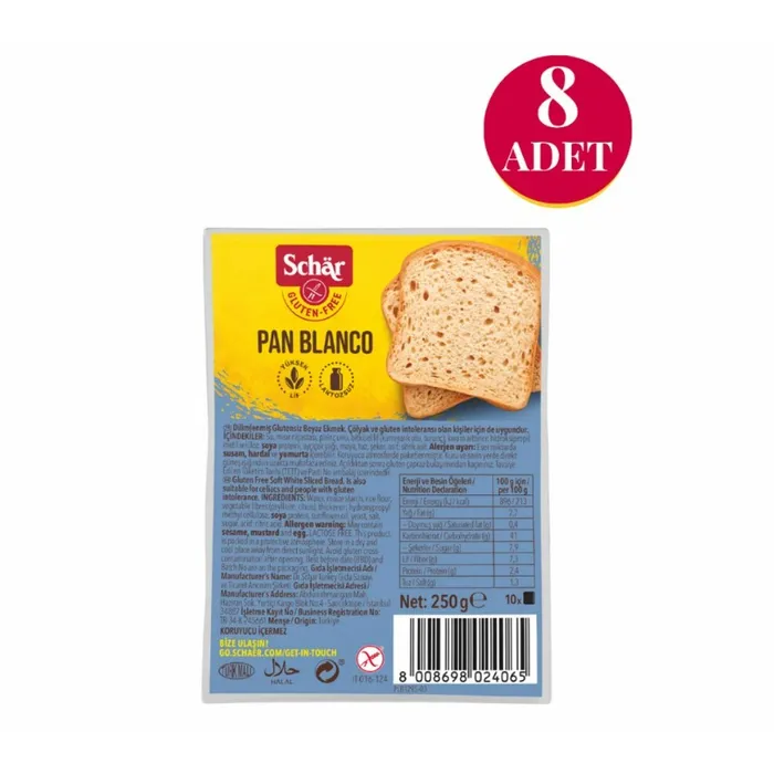 8'li Paket Pan Blanco Ekmek