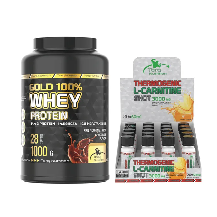 GOLD %100 Whey Protein Tozu 1000 G + Thermogenic L-Carnitine Shot 20 Adet
