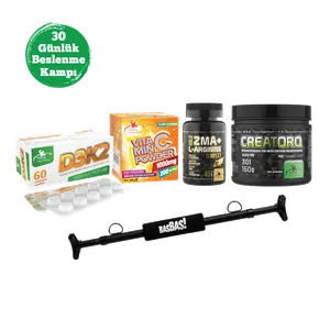 BASBAS! + 30 Günlük Beslenme Kampı + ZMA 45 Kapsül + Vitamin C Powder + D3K2 + Creatorq 150 gr Aromasız