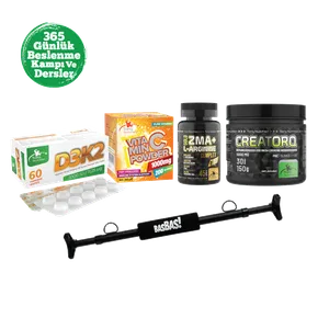 BASBAS! + 365 Günlük Beslenme Kampı + ZMA 45 Kapsül + Vitamin C Powder + D3K2 + Creatorq 150 gr Aromasız