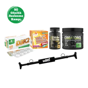 BASBAS! + 90 Günlük Beslenme Kampı + ZMA 45 Kapsül + Vitamin C Powder + D3K2 + Creatorq 150 gr Aromasız