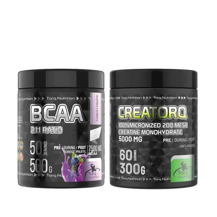 CREATORQ %100 Micronized Creatine Monohydrate 300 G + BCAA 2:1:1 - 500 G