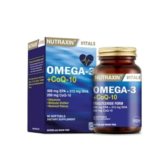 Nutraxin Vitals Omega-3 + Co-Q10 60 Softgel